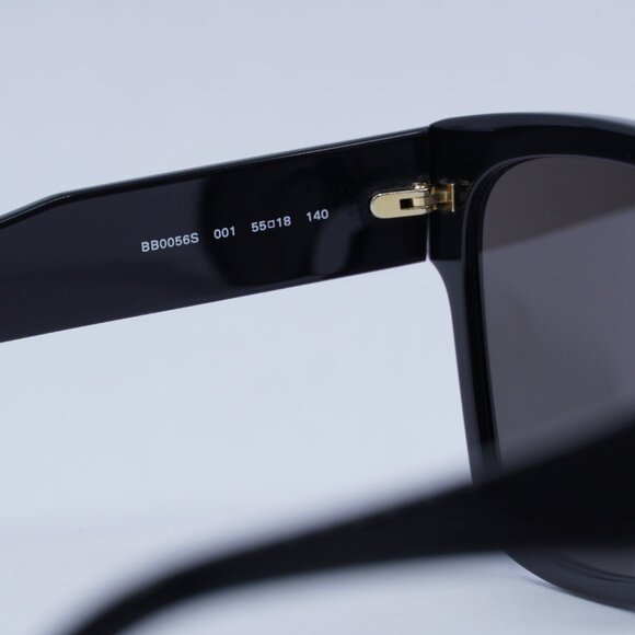 Balenciaga BB0056S 001 Sunglasses Black Square Frame, Grey Lenses - Picture 6 of 12